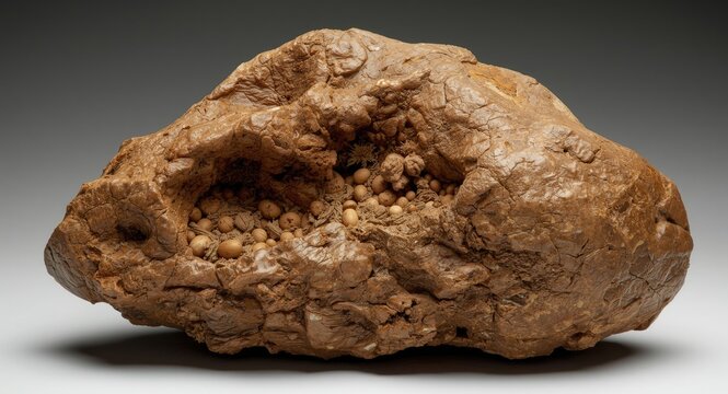 Preserved dinosaur dung from millions of years ago representing fossilization