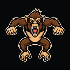 chimpanzee mascot logo vector design template simple and modern style eps 10