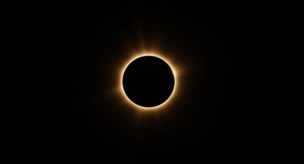 Solar eclipse with sun rays peeking from behind moon
