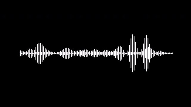 White and black audio waveform spectrum animation, 4k	