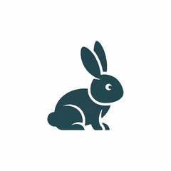Fototapeta premium Minimalist Rabbit Silhouette Design.