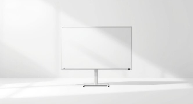Sleek interactive whiteboard shown with white studio background