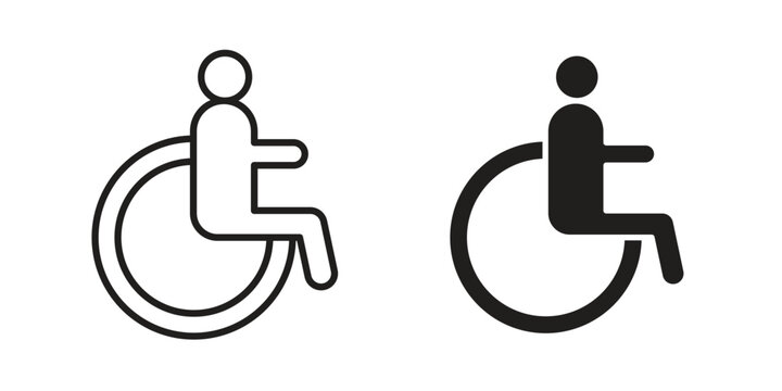Disabled icons for templates, web design and infographics