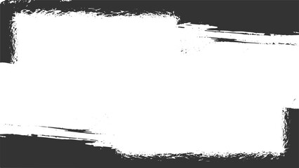 Fototapeta premium Horizontal grunge frame with rough brush strokes and distressed edges on a transparent background for design projects and overlays