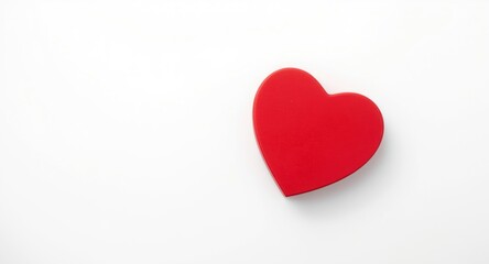Fototapeta premium Symbolic heart shaped red present open on white background for love and festive events