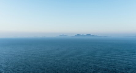 Blue sea panorama during peaceful daylight hours