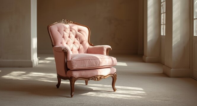 Vintage pink armchair with elegant craftsmanship perfect for luxury decor