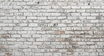 Obraz premium Design-focused textured white brick wall background showing weathered abstract details