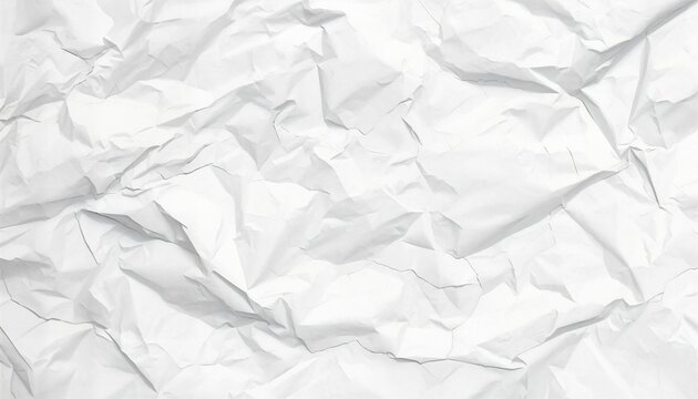 A crumpled white paper background with deep wrinkles and creases
