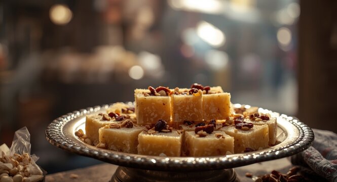 Traditional Bombay halva prepared with cornflour