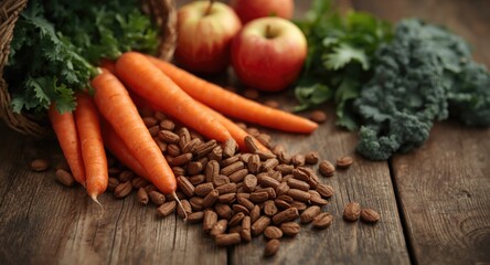 Homemade canine food prepared with organic fruits and vegetables