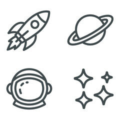 Space Exploration Set - Rocket, Planet, Astronaut, and Stars © Atif