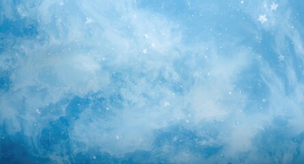 Obraz premium childish blue cloudy star studded backdrop with soft texture effect