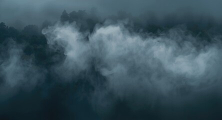 Fototapeta premium Rising fog in six separated twisting sections creating smoky effect