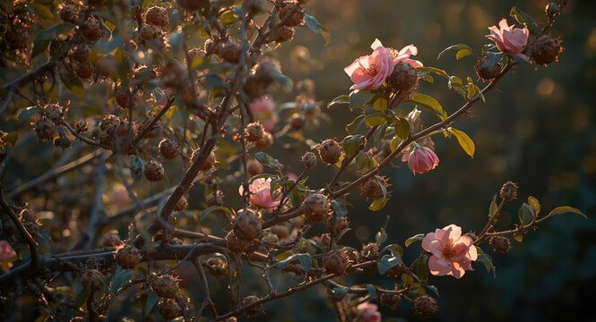 Acacia family plants showing tamarind fruit with rose flowers