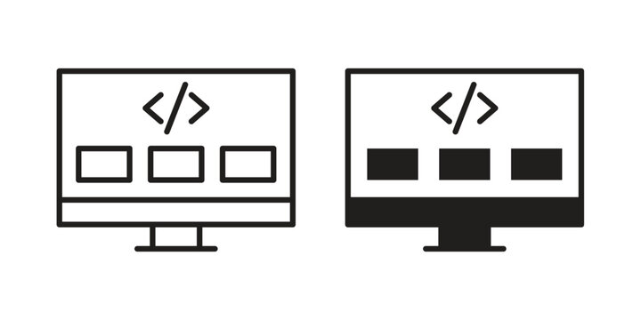 Front end icons for templates, web design and infographics