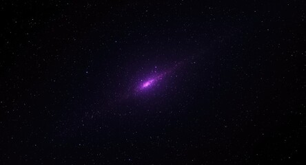 Obraz premium Purple glowing meteor in vast black starfield