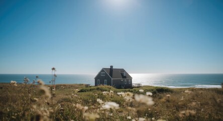 Poet's ocean adjacent home with expansive seaside vista