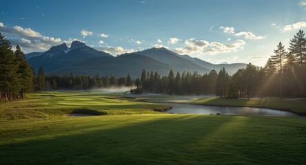 Golf course layout showcasing natural mountain environment