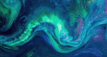 Northern lights inspired colorful tie dye fabric with dynamic light swirls