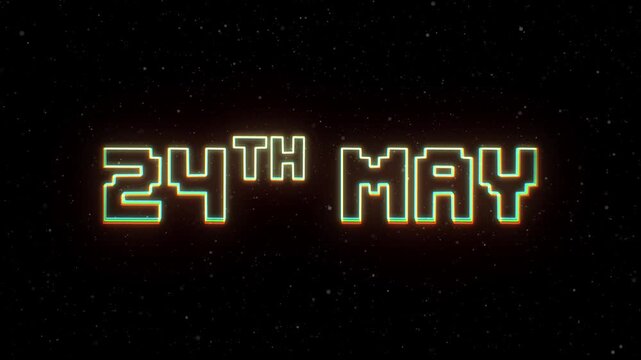 24th May Neon text with retro style