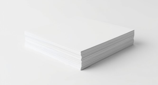 Stack of blank paper sheets with copy space on white background for text design