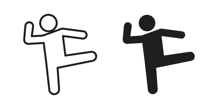 Kung fu icons for templates, web design and infographics