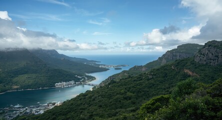 Fototapeta premium A Magnificent View of Tranquil Wilderness and Ocean Beauty