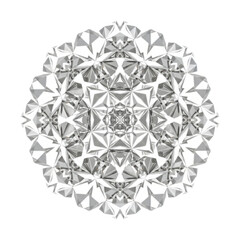 Faceted Diamond Rosette Geometric Crystal Ornament