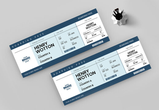 Modern Airline Boarding Pass Ticket Template