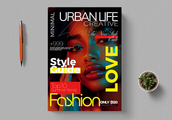 Modern Minimal Fashion Editorial Magazine Cover Design