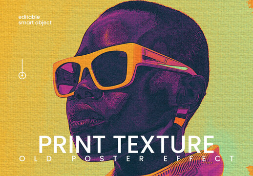 Print Texture Photo Effect Mockup