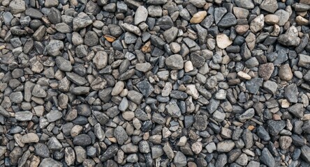 Surface texture of gravel stones viewed from a vertical viewpoint