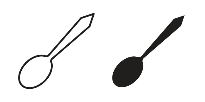 Tablespoon icon concept. Thin line symbol. Vector illustration isolated. Editable stroke.