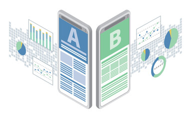 スマートフォンで比較するABテストのイメージ