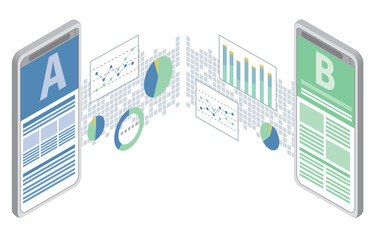 スマートフォンで比較するABテストのイメージ © kiko