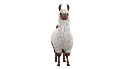 Obraz premium Cartoon Llama Standing Against a White Background