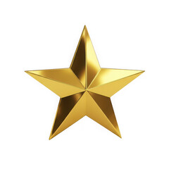 Obraz premium Golden star icon symbol shining brightly isolated on transparent background