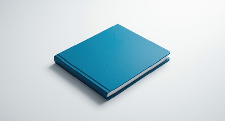 Marine blue notebook design placed on a bright white background