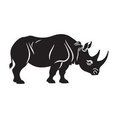 Obraz premium Minimal flat vector icon of a rhinoceros