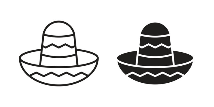 Mexican Hat icons for templates, web design and infographics