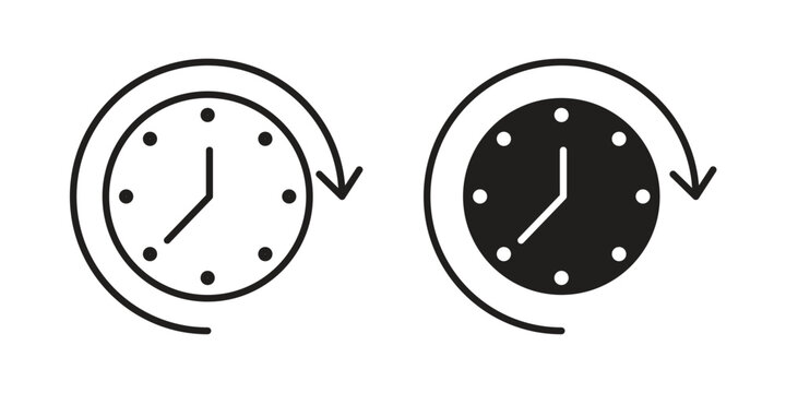 Wait time icon concept. Thin line symbol. Vector illustration isolated. Editable stroke.