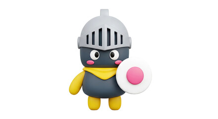 Fototapeta premium Cute Cartoon Knight with Shield