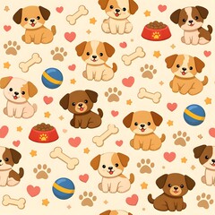 Obraz premium puppy pattern