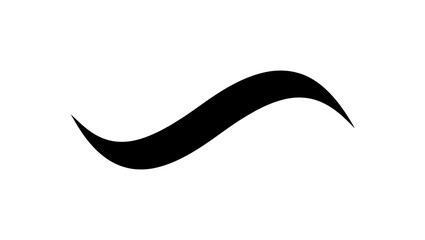 Silhouette of a wavy line on a white background