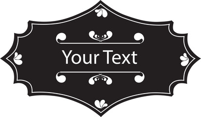 Editable vintage ornamental frame vector illustration featuring decorative floral swirls and elegant border design. Perfect for logo design, wedding invitation, badge, packaging, branding, typography  © Creative Desing Box