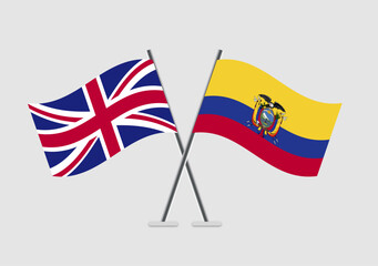 Fototapeta premium United Kingdom and Ecuador vector flags in professional graphic layout