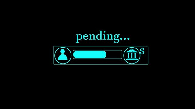 Mobile banking payment pending on tablet with stylus and secure money transfer