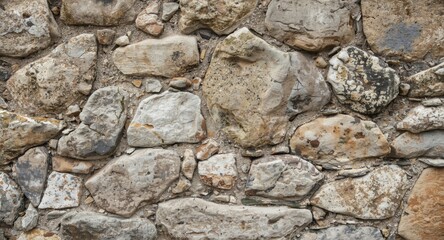 Obraz premium aged stone wall surface with visible mortar and stones