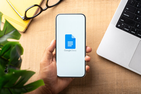 Google Docs logo is displayed on the screen of a smartphone, in Bangalore, India, on February 28, 2026
